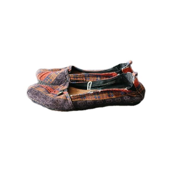 MAD LOVE Womens 7 Woven Flats Tribal Geometric Pattern Slip On Flats Shoes Boho - Picture 1 of 6